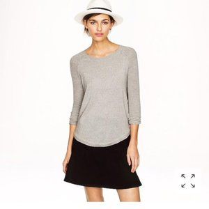J.Crew Merino Wool Mesh Sleeve Gray Sweater